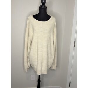 Cozy Earth Womens XL Cream 100% Combed Cotton Oversized Knit Sweater